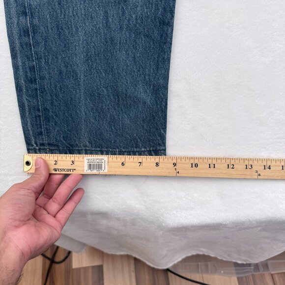 Levis 501 Jeans Mens 34x36 (32x32) Blue Original Fit Straight Leg Button Fly - Picture 7 of 14